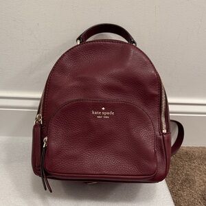 kate spade Burgundy Pebbled Leather Mini Backpack